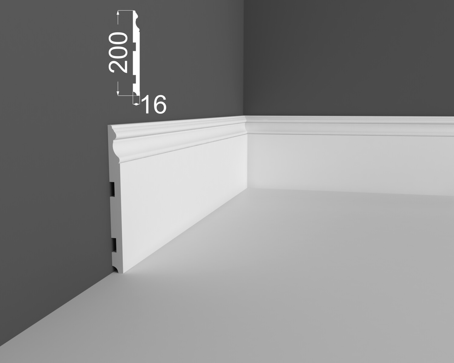 Плинтус МДФ под покраску Ликорн Р 16.200.16 2070×200×16 Плинтус МДФ под покраску Ликорн Р 16.200.16 2070×200×16