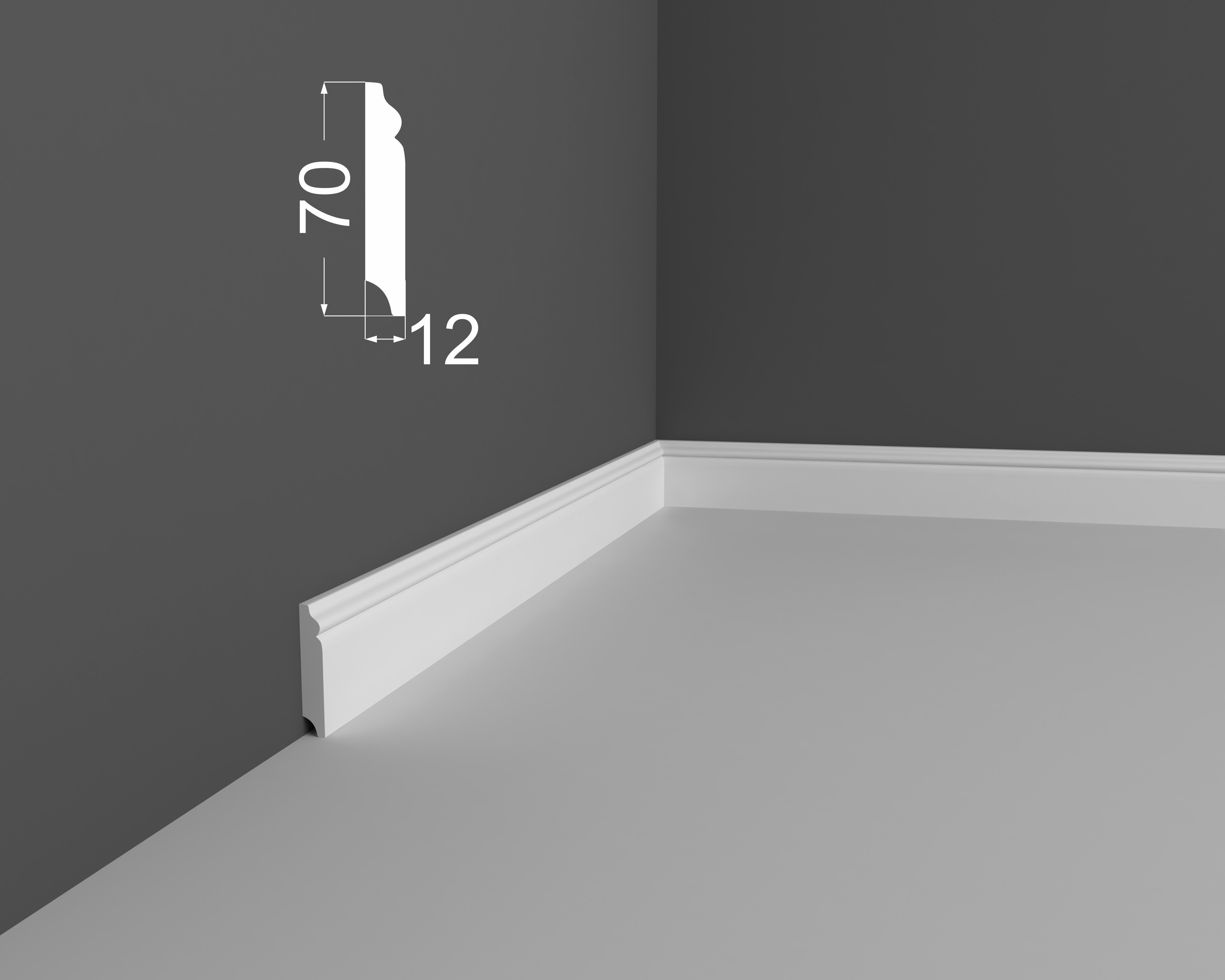 Плинтус МДФ под покраску Ликорн Р 17.70.12 2070×70×12 Плинтус МДФ под покраску Ликорн Р 17.70.12 2070×70×12