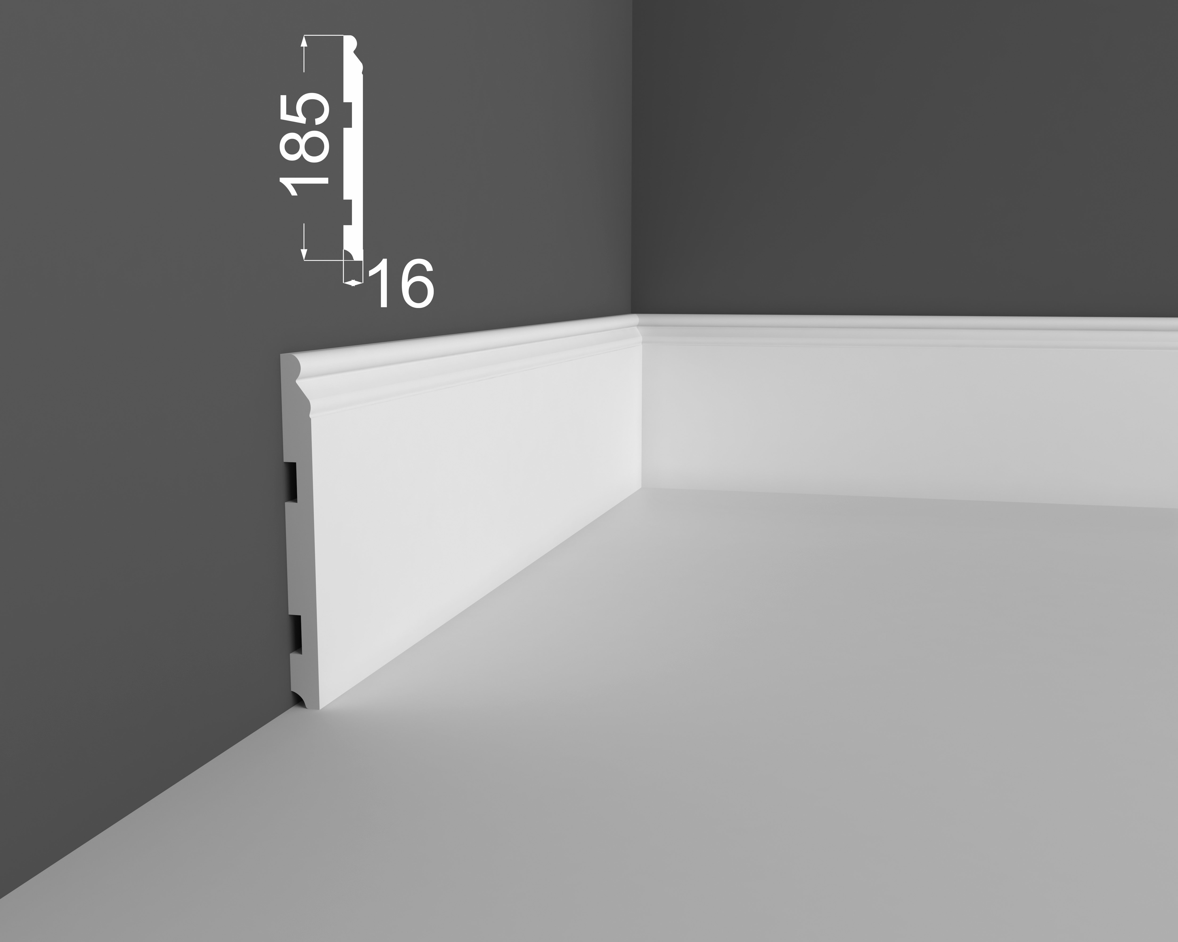 Плинтус МДФ под покраску Ликорн Р 19.185.16 2070×185×16 Плинтус МДФ под покраску Ликорн Р 19.185.16 2070×185×16