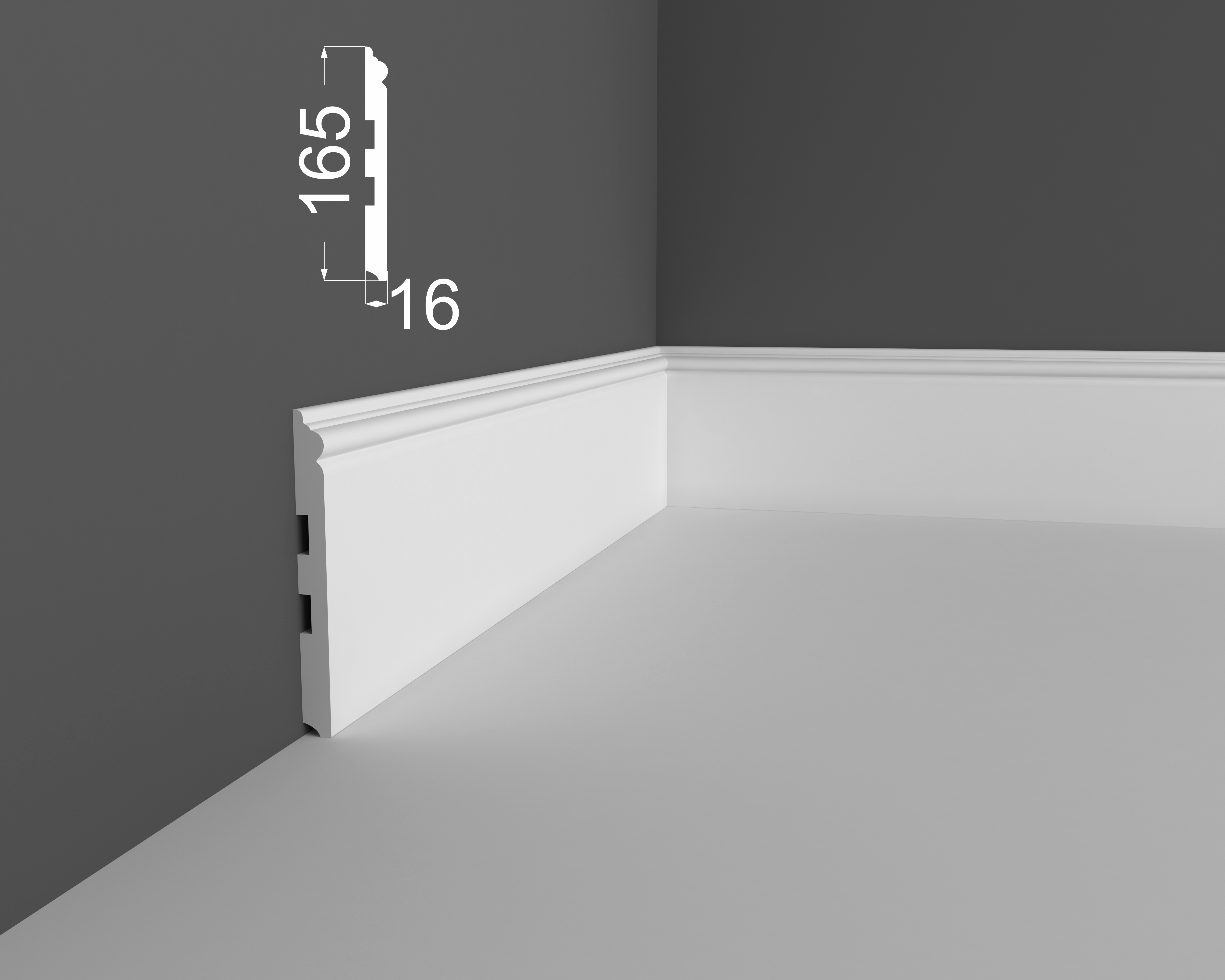 Плинтус МДФ под покраску Ликорн Р 21.165.16 2070×165×16 Плинтус МДФ под покраску Ликорн Р 21.165.16 2070×165×16