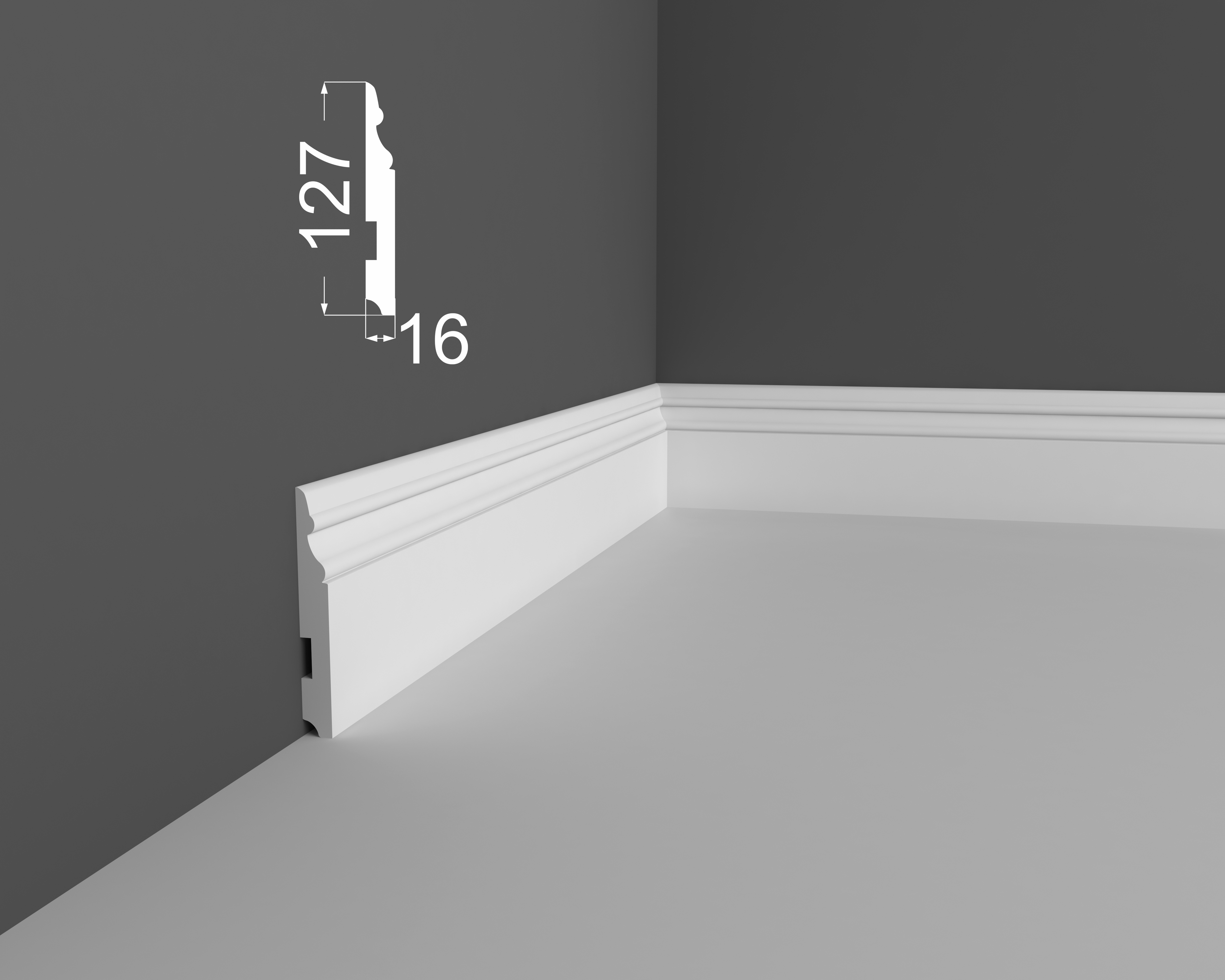 Плинтус МДФ под покраску Ликорн Р 24.127.16 2070×127×16 Плинтус МДФ под покраску Ликорн Р 24.127.16 2070×127×16