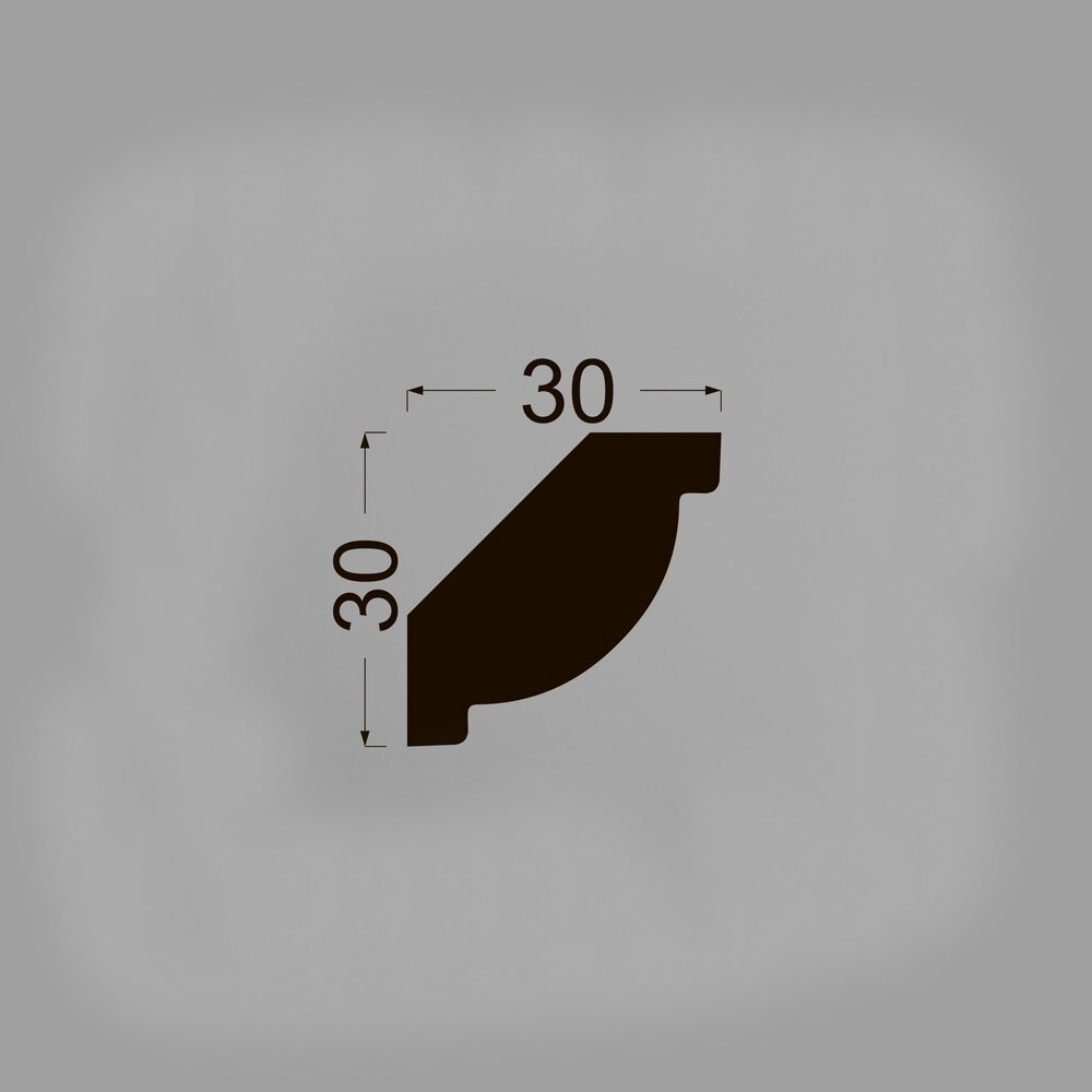Потолочный плинтус под покраску Ликорн K3.42.16 2070×30×30