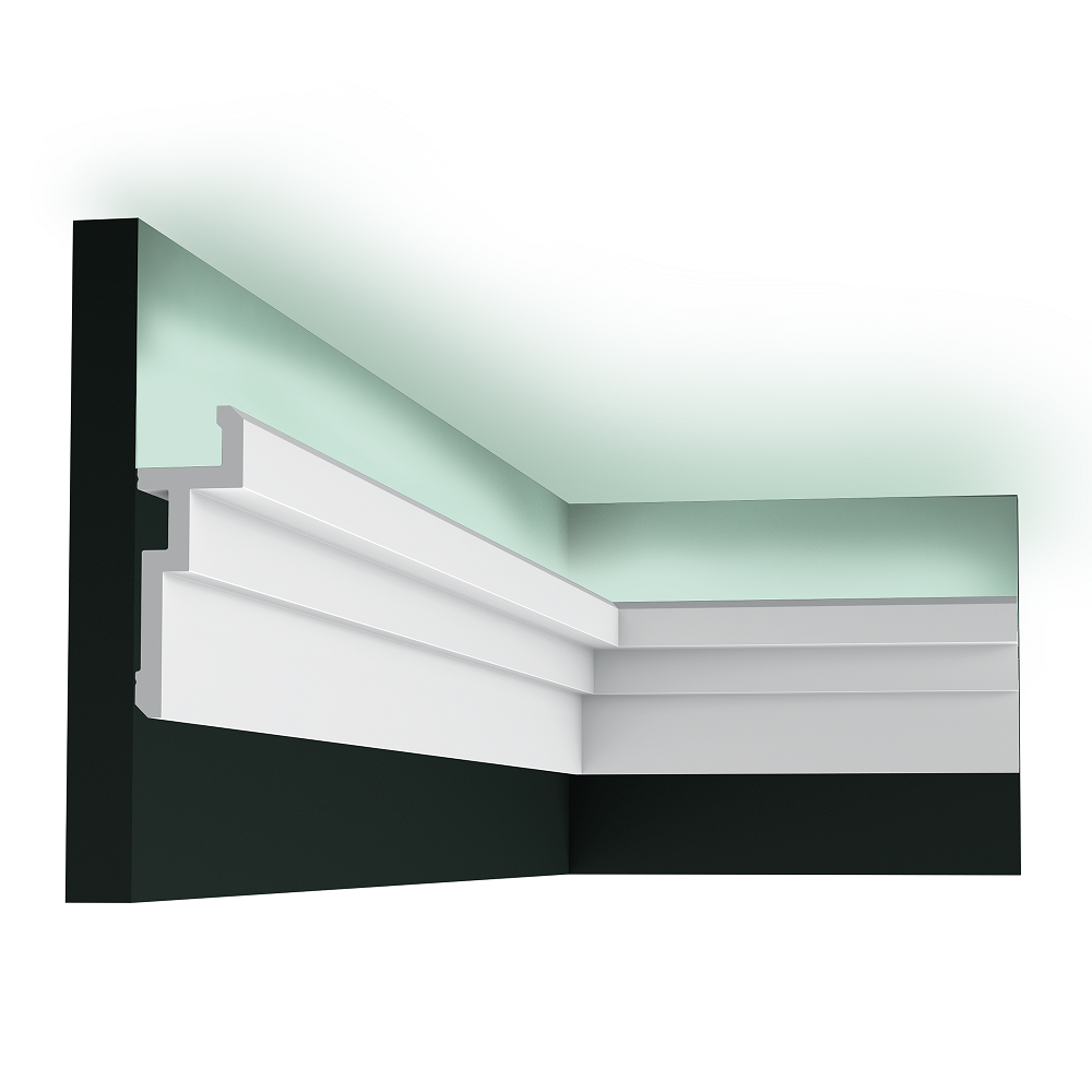 Потолочный плинтус под покраску Orac Decor Modern U-STEPS CX196 с подсветкой 2000×40×113