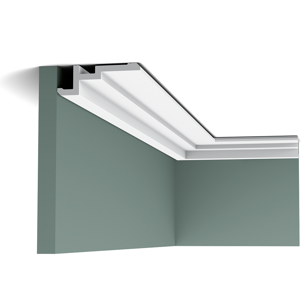 Потолочный плинтус под покраску Orac Decor Modern U-STEPS CX196 с подсветкой 2000×40×113