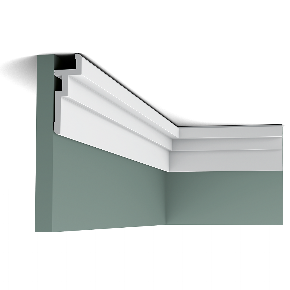 Потолочный плинтус под покраску Orac Decor Modern U-STEPS CX196 с подсветкой 2000×40×113