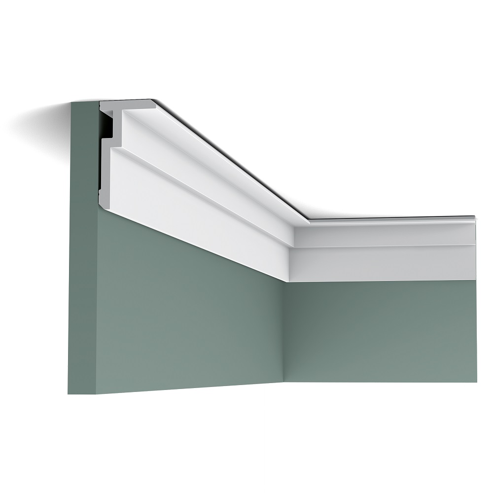 Потолочный плинтус под покраску Orac Decor Modern U-STEPS CX197 с подсветкой 2000×93×50