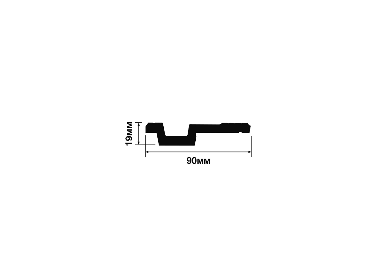 Потолочный плинтус под покраску Hiwood A90V1 с подсветкой 2000×90×19