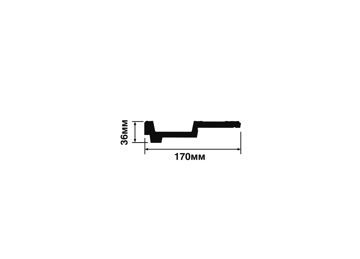 Потолочный плинтус под покраску Hiwood A170V1 2000×170×36