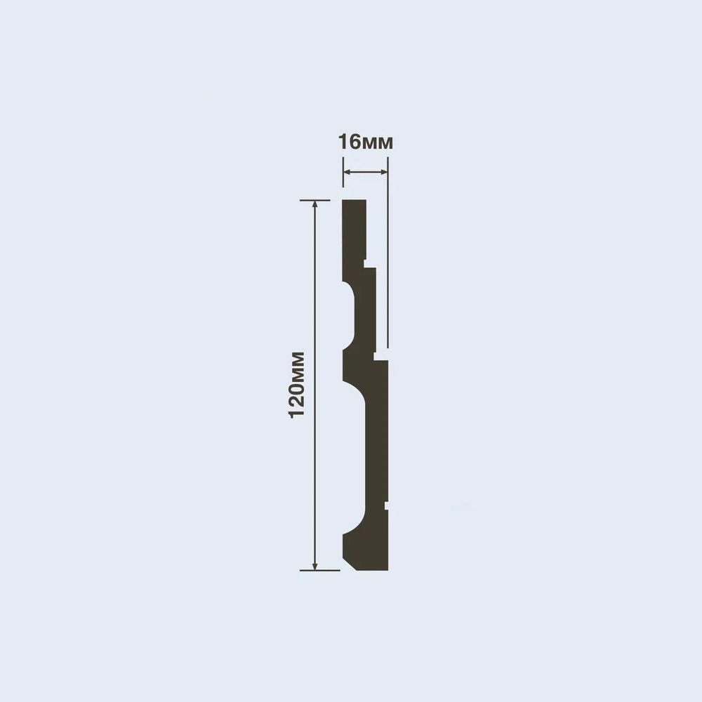 Плинтус под покраску Hiwood B120V1 2000×120×16