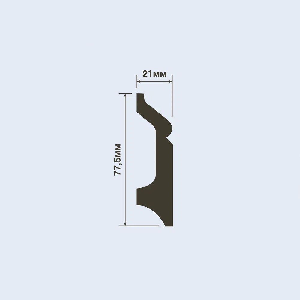 Плинтус под покраску Hiwood B78 2000×77,5×21