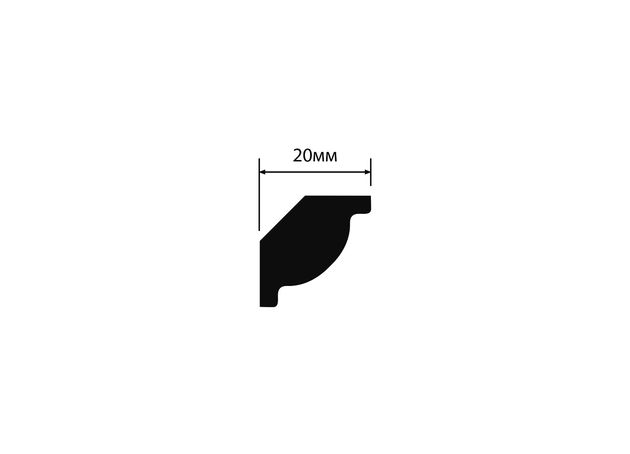 Потолочный плинтус под покраску Hiwood CI20V2 2000×20×20