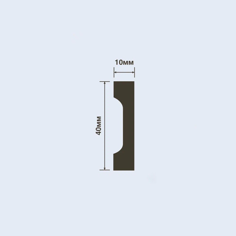 Плинтус под покраску Hiwood W40V1 2000×40×10