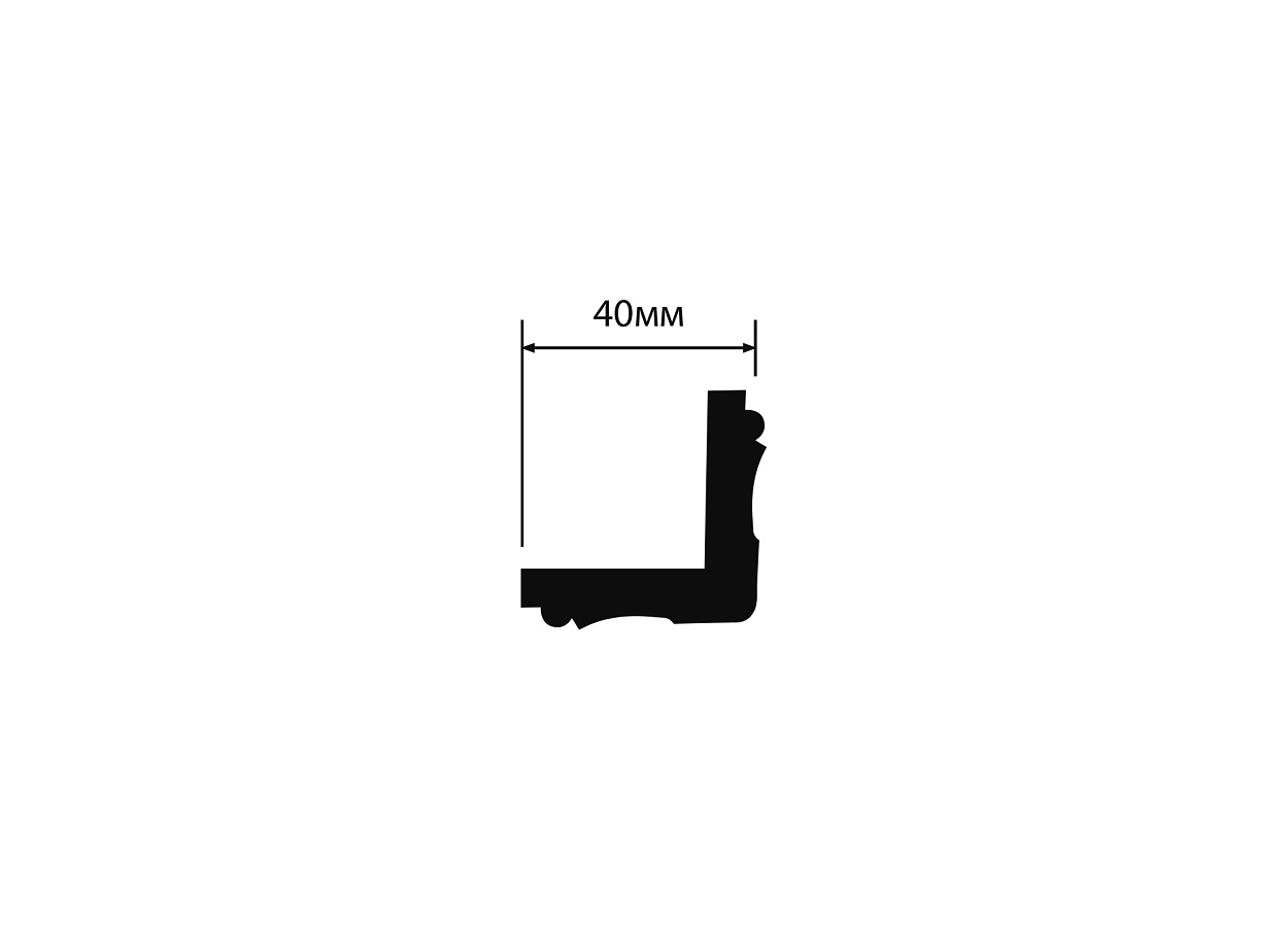 Молдинг угловой под покраску Hiwood C40V1 2000×40×40