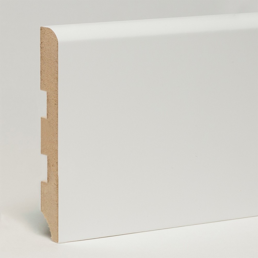 Плинтус МДФ ламинированный Арт Лайн белый Flat 2050×150×16