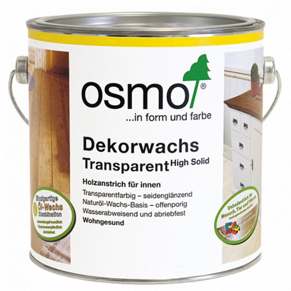 Масло с твердым воском для дерева Osmo Dekorwachs Transparent 3101 Бесцветное шелковисто-матовое 0,75 л