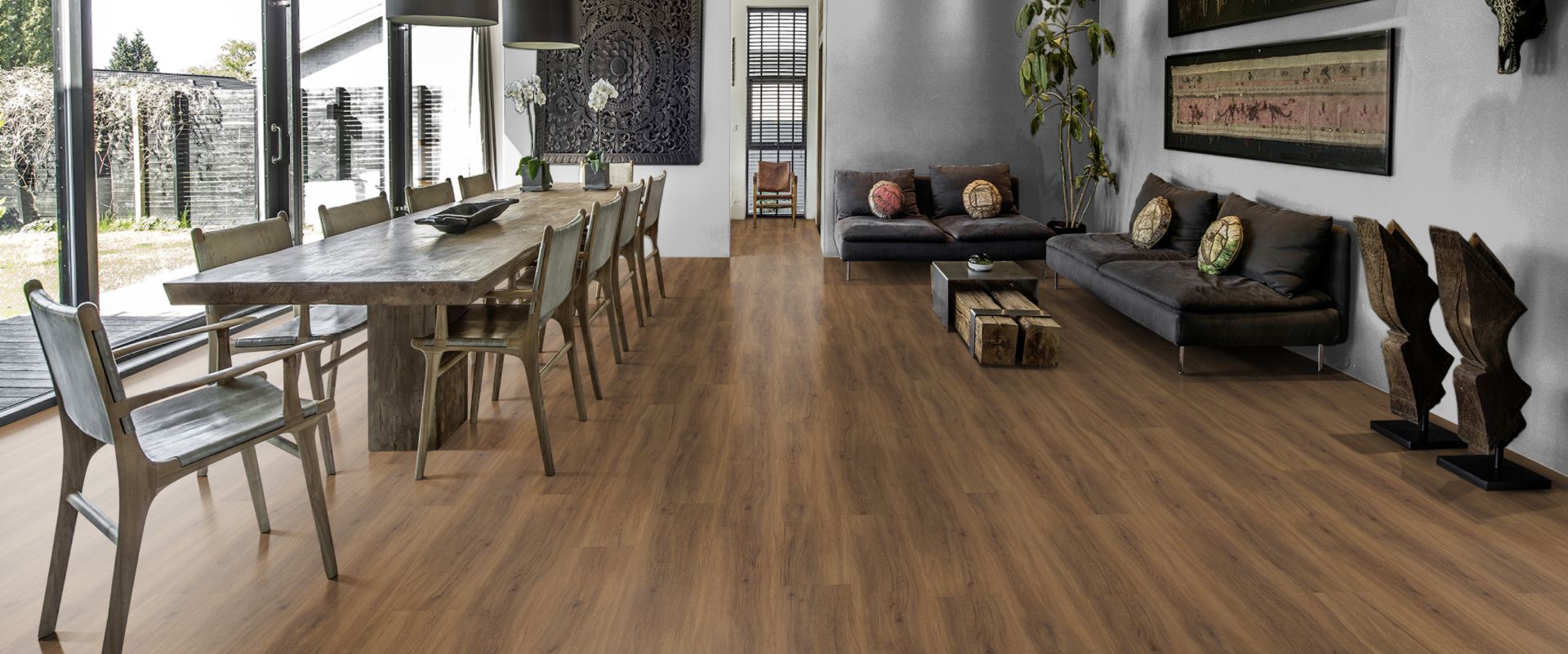 Кварцвиниловый SPC ламинат Kahrs Luxury Tiles Click 5 mm Redwood CLW 172 1210×172×5 фото в интерьере Кварцвиниловый SPC ламинат Kahrs Luxury Tiles Click 5 mm Redwood CLW 172 1210×172×5 фото в интерьере