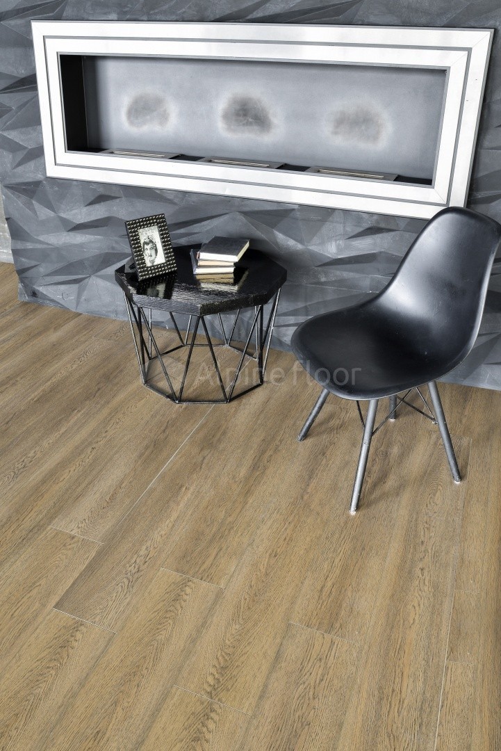 Кварцвиниловый SPC ламинат Alpine Floor Intense Бурый лес ECO 9-3 1220×183×6 фото в интерьере