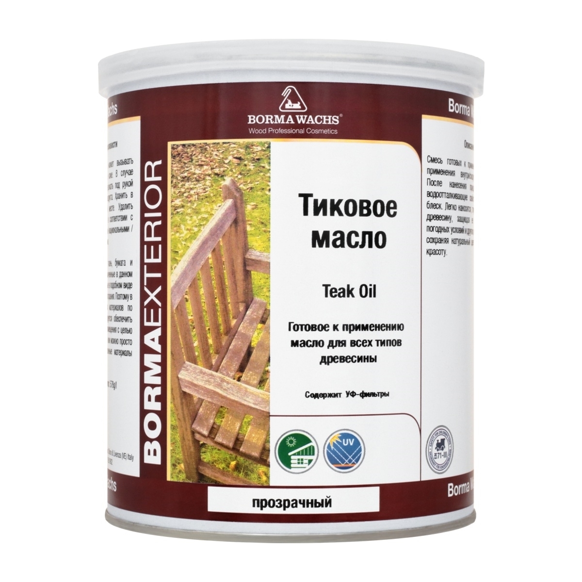 Бесцветное масло тиковое для дерева Borma Teak Oil 0360 0,5 л