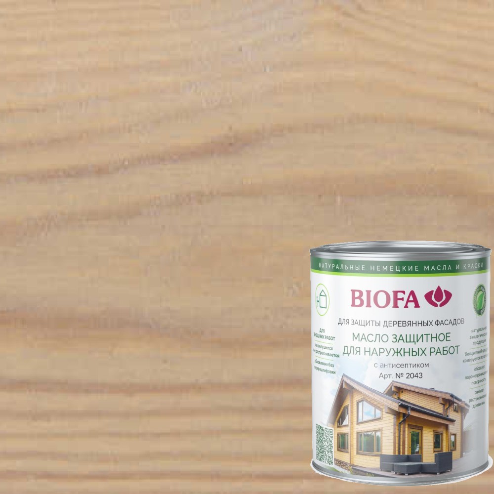 Масло для фасадов Biofa 2043 цвет 4346 Красный дуб 1 л