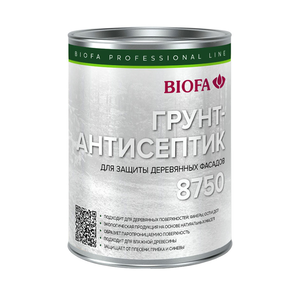Грунт-антисептик для древесины Biofa 8750 1 л