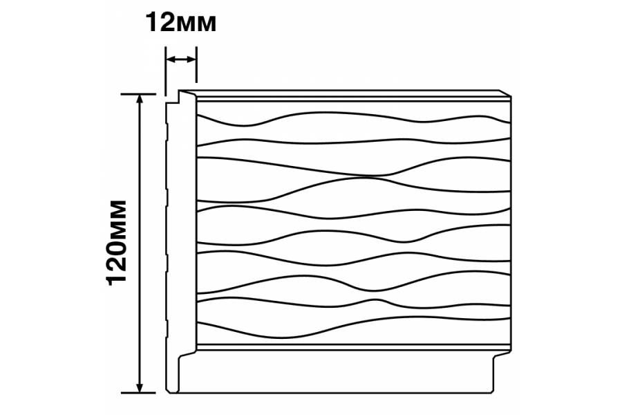 Стеновая панель из полистирола Hiwood LV127W GR15K 2700×120×12