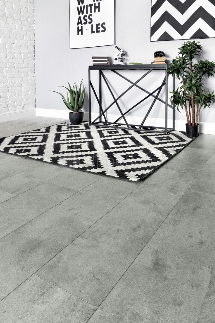 Кварцвиниловый SPC ламинат Alpine Floor Stone Mineral Core Дорсет ECO 4-7 609,6×304,8×4 фото в интерьере