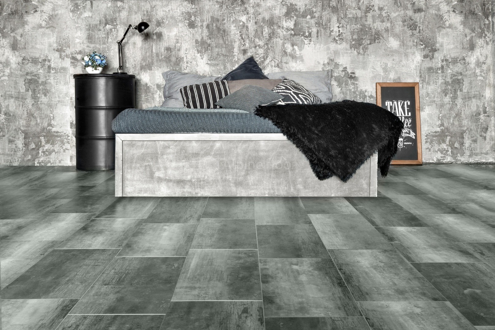 Кварцвиниловый SPC ламинат Alpine Floor Stone Mineral Core Корноулл ECO 4-10 609,6×304,8×4 фото в интерьере