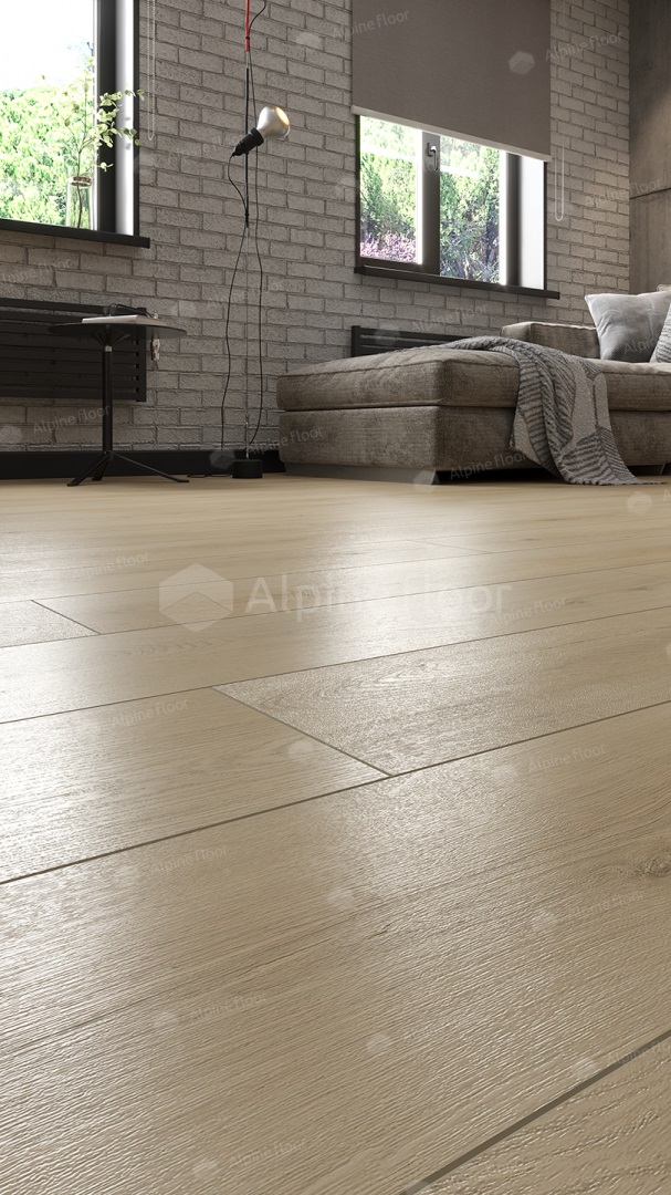 Кварцвиниловый SPC ламинат Alpine Floor Grand Sequoia Кипарисовая ECO 11-26 1220×183×4 фото в интерьере