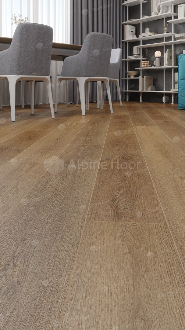 Кварцвиниловый SPC ламинат Alpine Floor Grand Sequoia Пайни ECO 11-28 1220×183×4 фото в интерьере