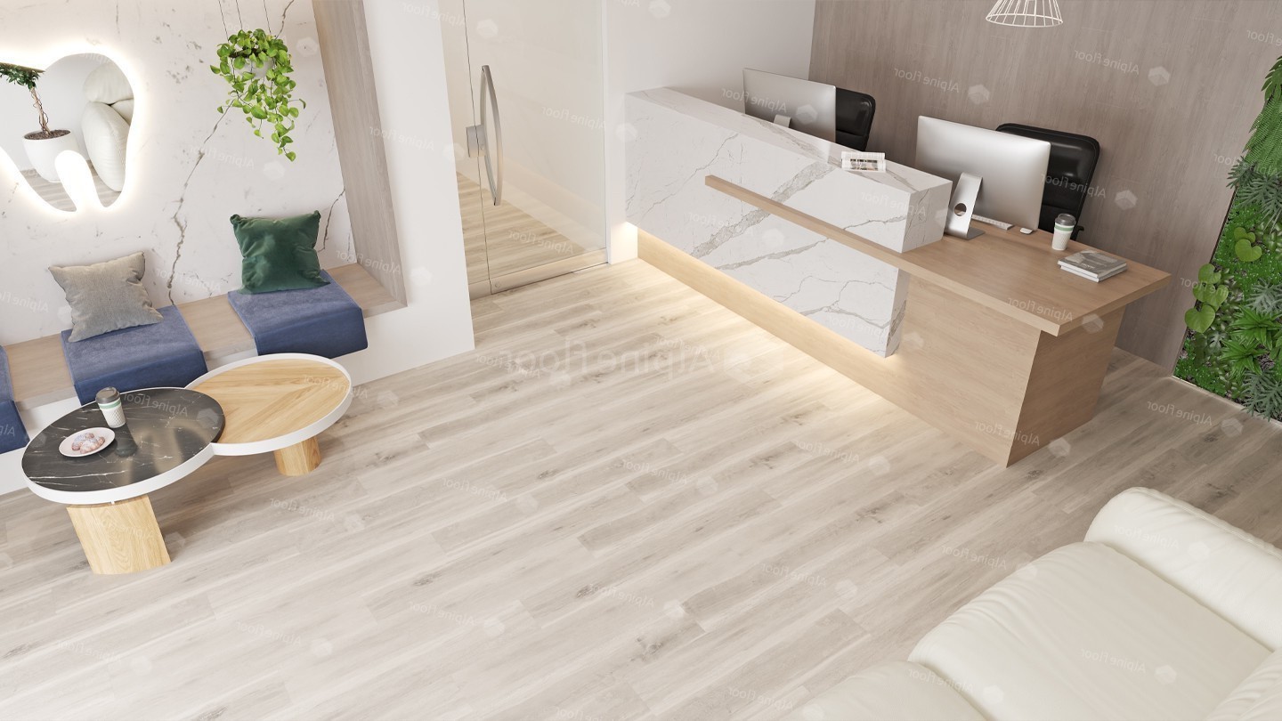 Кварцвиниловая плитка Alpine Floor клеевая Easy Line Дуб Полярный ECO 3-19 1219,2×184,15×3 фото в интерьере