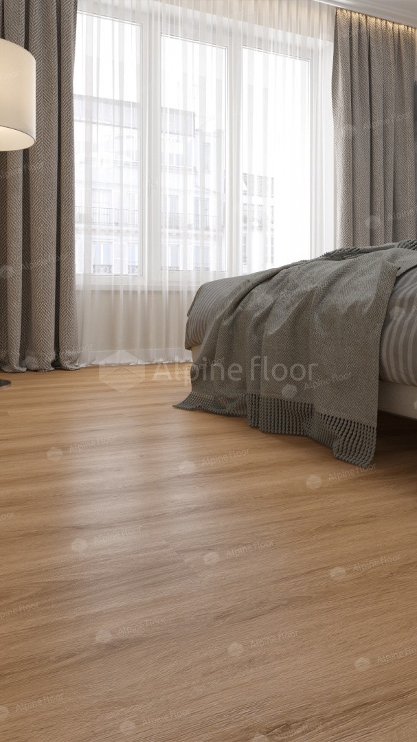 Кварцвиниловая плитка Alpine Floor клеевая Easy Line Дуб Рыжий ECO 3-21 1219,2×184,15×3 фото в интерьере