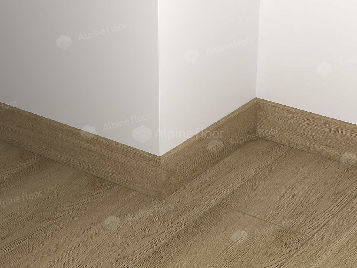 Плинтус Alpine Floor Grand Sequoia Макадамия ECO 11-10  2200×80×11 фото в интерьере