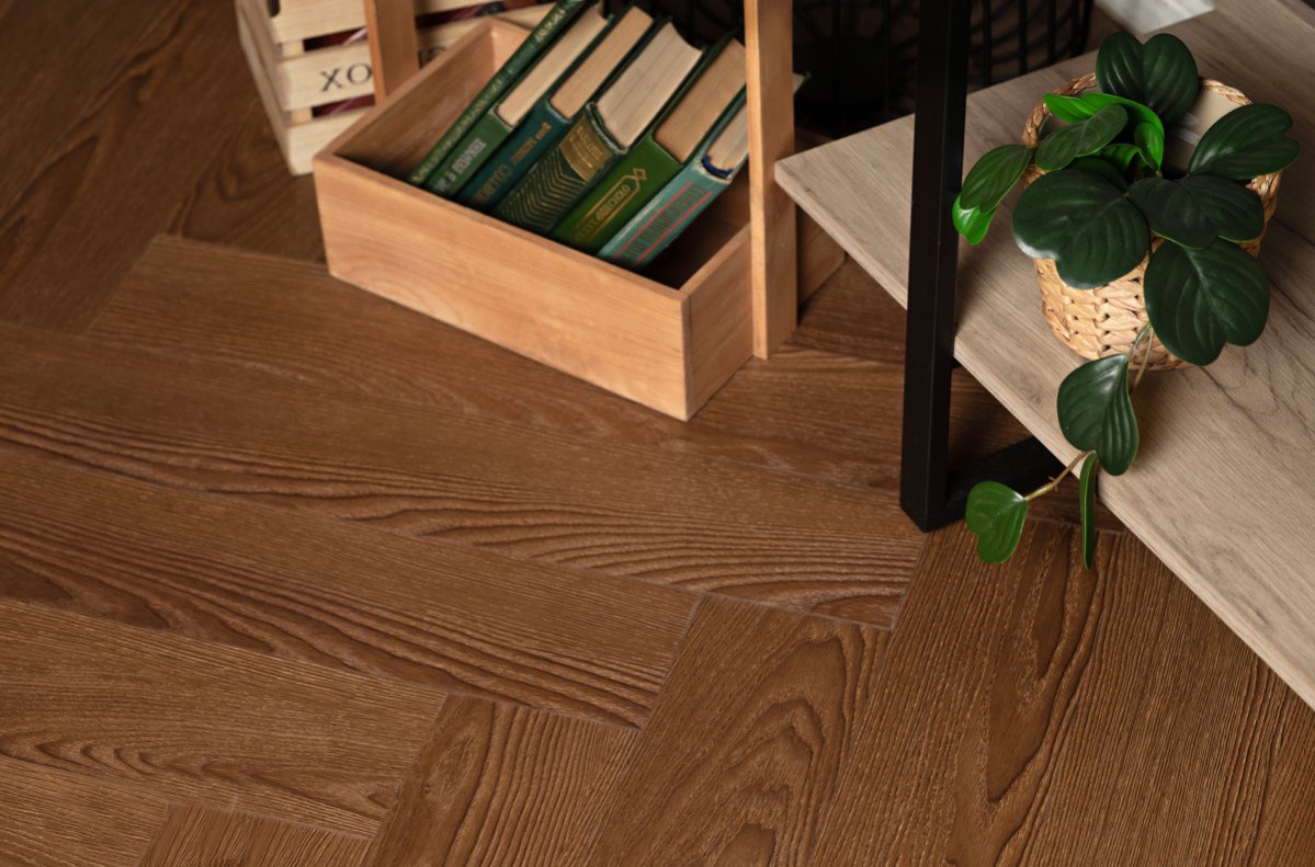 Кварцвиниловый SPC ламинат Vinilam Parquet Herringbone Паркет Винсент IS11200 венгерская елка 720×120×6,5