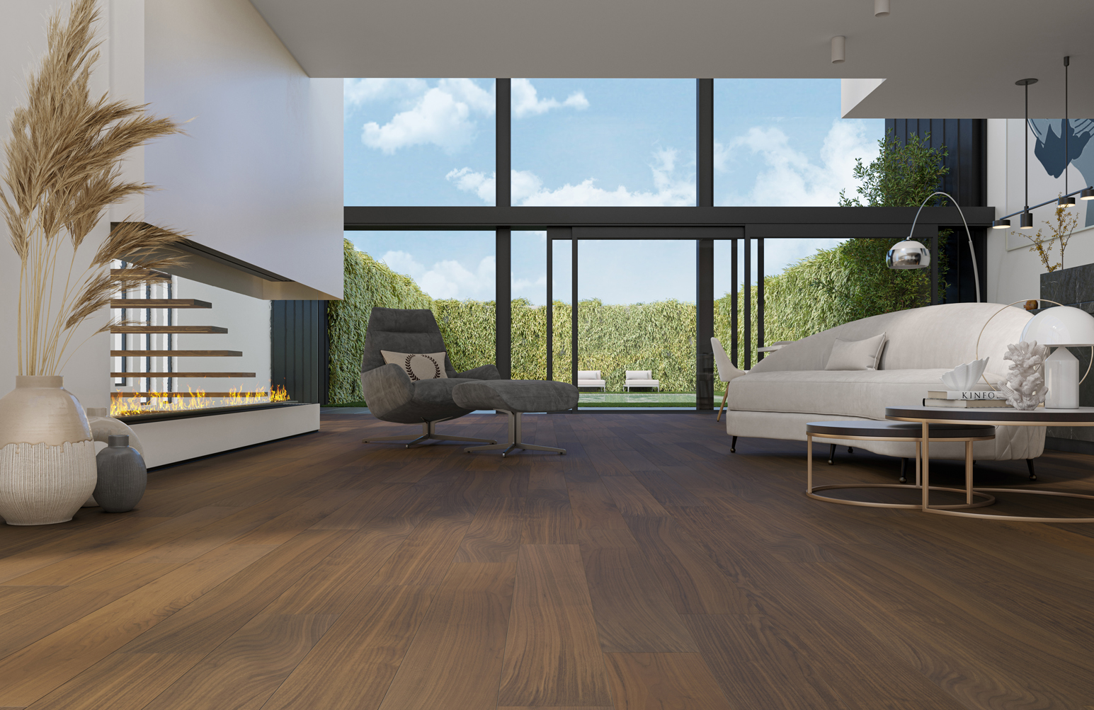 Композитная паркетная доска Quartz Parquet Классик Орех американский 400-29 400-1220×152×5 фото в интерьере Композитная паркетная доска Quartz Parquet Классик Орех американский 400-29 400-1220×152×5 фото в интерьере