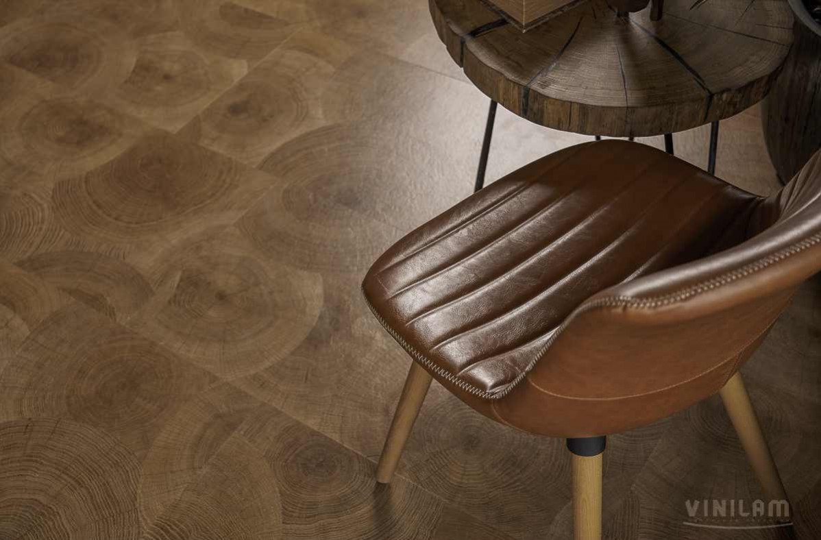 Кварцвиниловая плитка Vinilam клеевая Ceramo Stone Glue Дуб Натуральный 61601 950×480×2,5 фото в интерьере