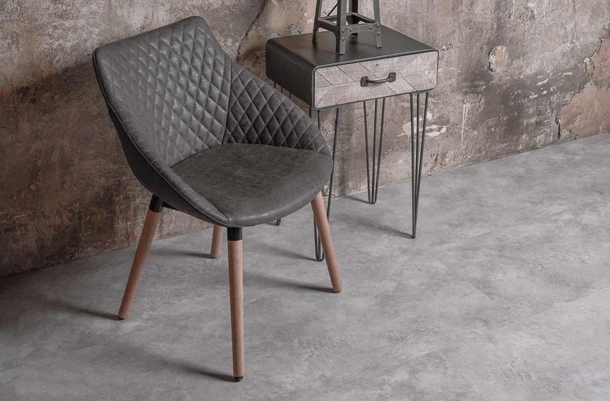 Кварцвиниловая плитка Vinilam клеевая Ceramo Stone Glue Бетон 61606 950×480×2,5 фото в интерьере