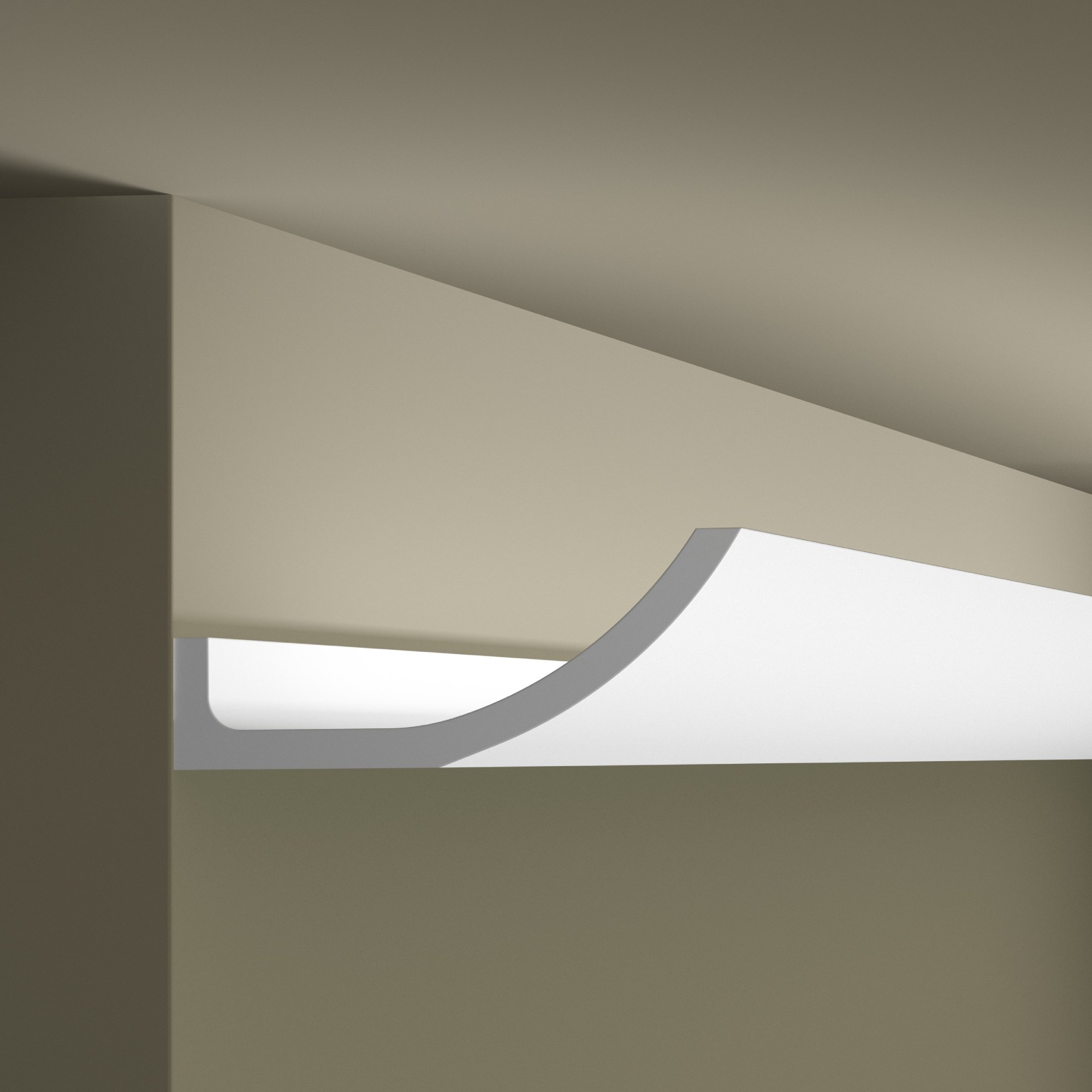 Потолочный плинтус под покраску с подсветкой NMC Wallstyl WT4 2000×180×70