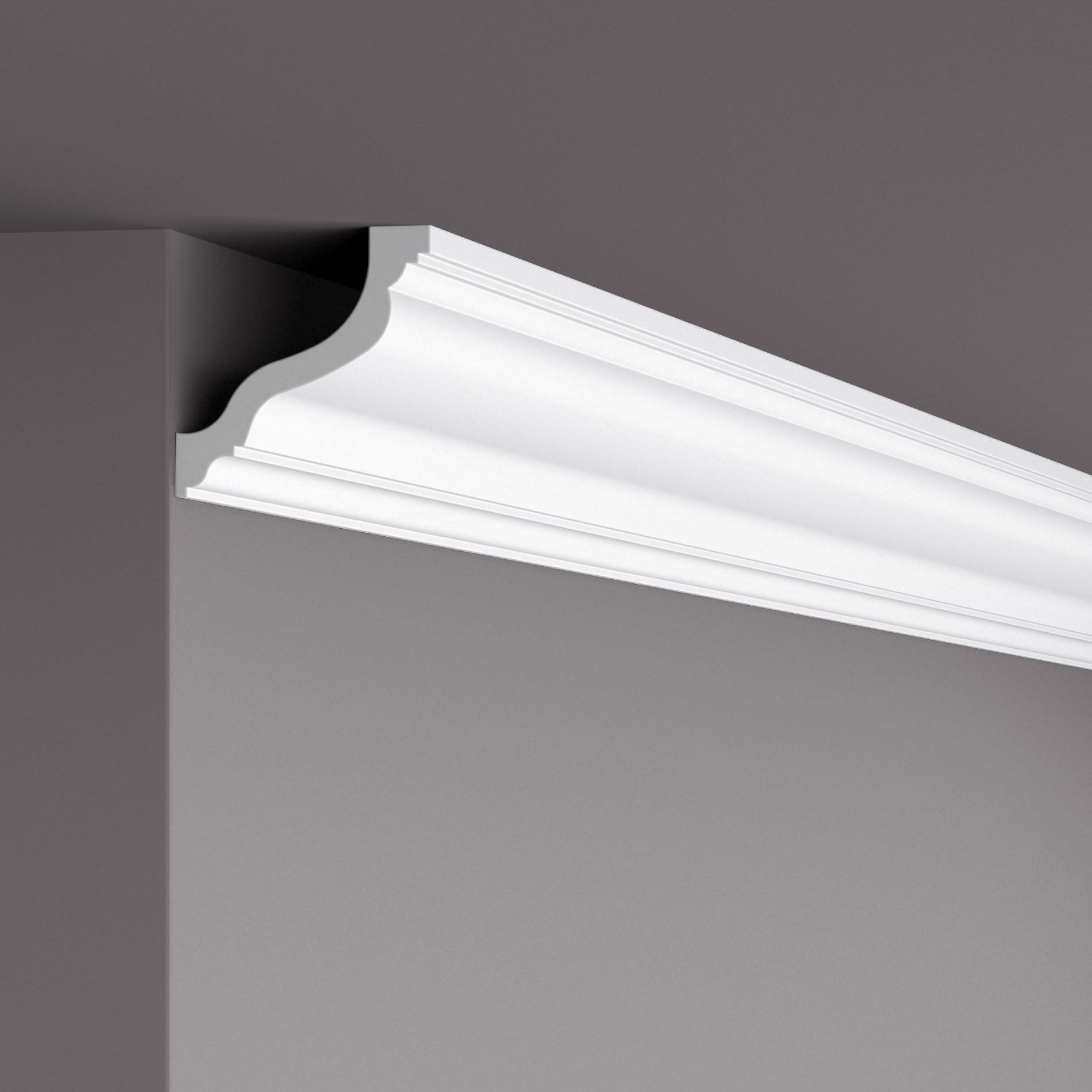 Потолочный плинтус под покраску NMC Wallstyl WT10 2000×80×80