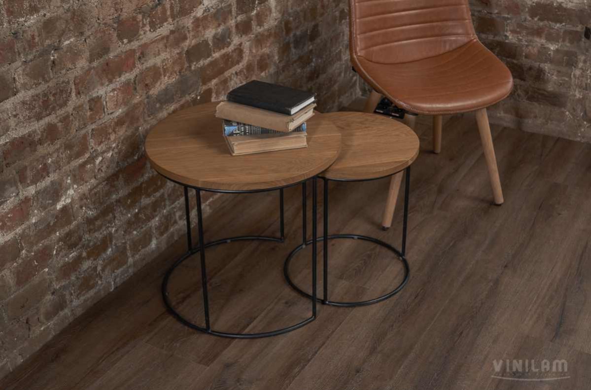 Кварцвиниловая плитка Vinilam клеевая Ceramo XXL Glue Дуб Берн 8885-EIR 1528×233×2,5 фото в интерьере