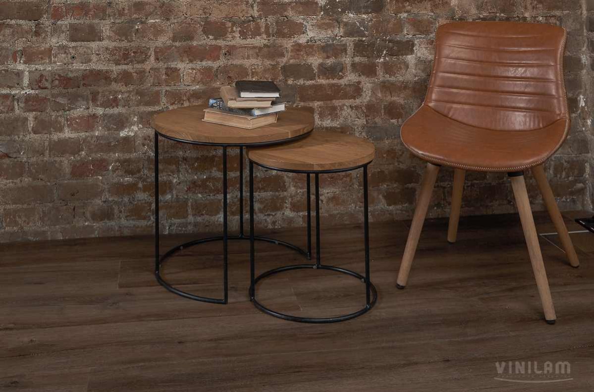 Кварцвиниловая плитка Vinilam клеевая Ceramo XXL Glue Дуб Берн 8885-EIR 1528×233×2,5 фото в интерьере
