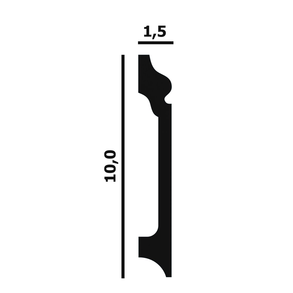 Плинтус под покраску Перфект Плюс P56 2000×100×15