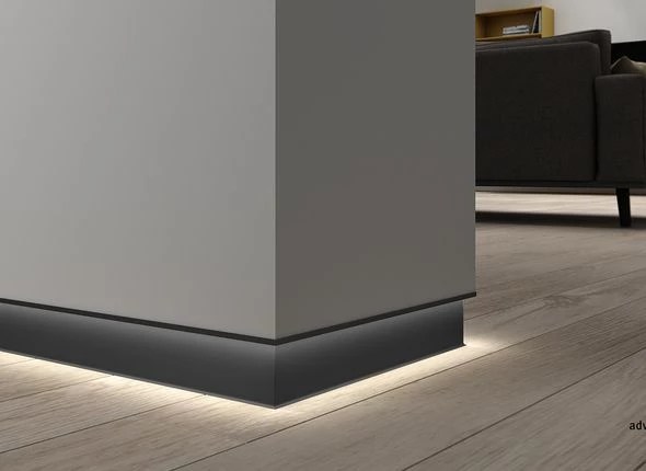 Плинтус алюминиевый теневой Modern Decor черный 2000×40×15 фото в интерьере Плинтус алюминиевый теневой Modern Decor черный 2000×40×15 фото в интерьере