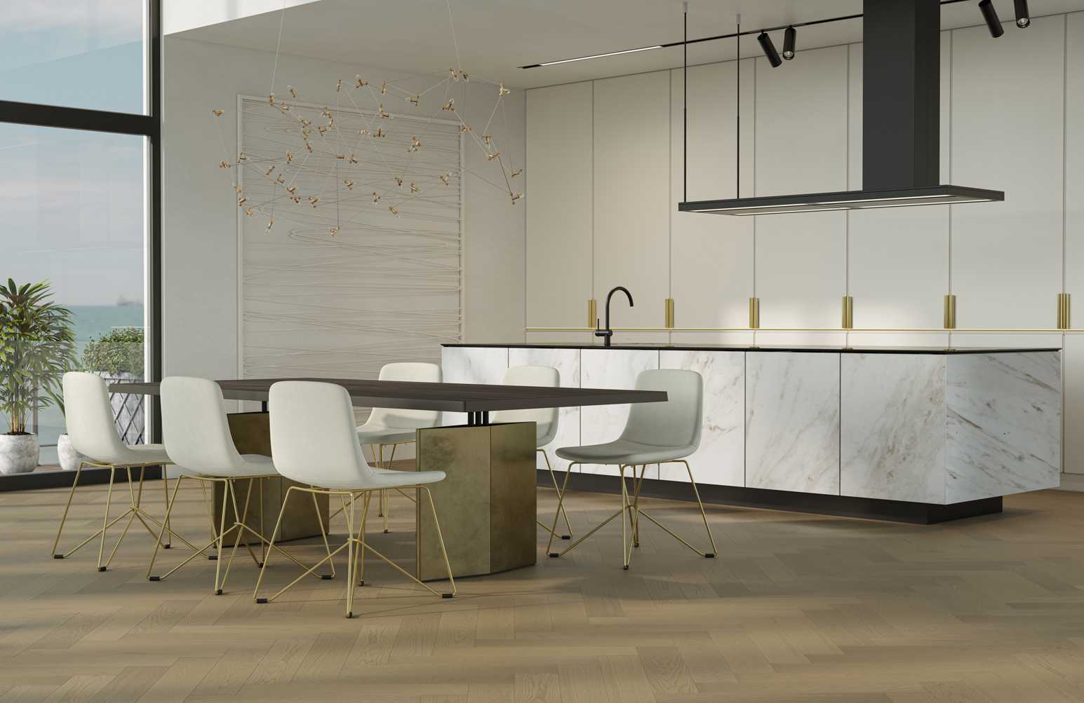 Композитная паркетная доска Quartz Parquet Елка Дуб шампань 33-414 венгерская елка 635×127×5 фото в интерьере Композитная паркетная доска Quartz Parquet Елка Дуб шампань 33-414 венгерская елка 635×127×5 фото в интерьере