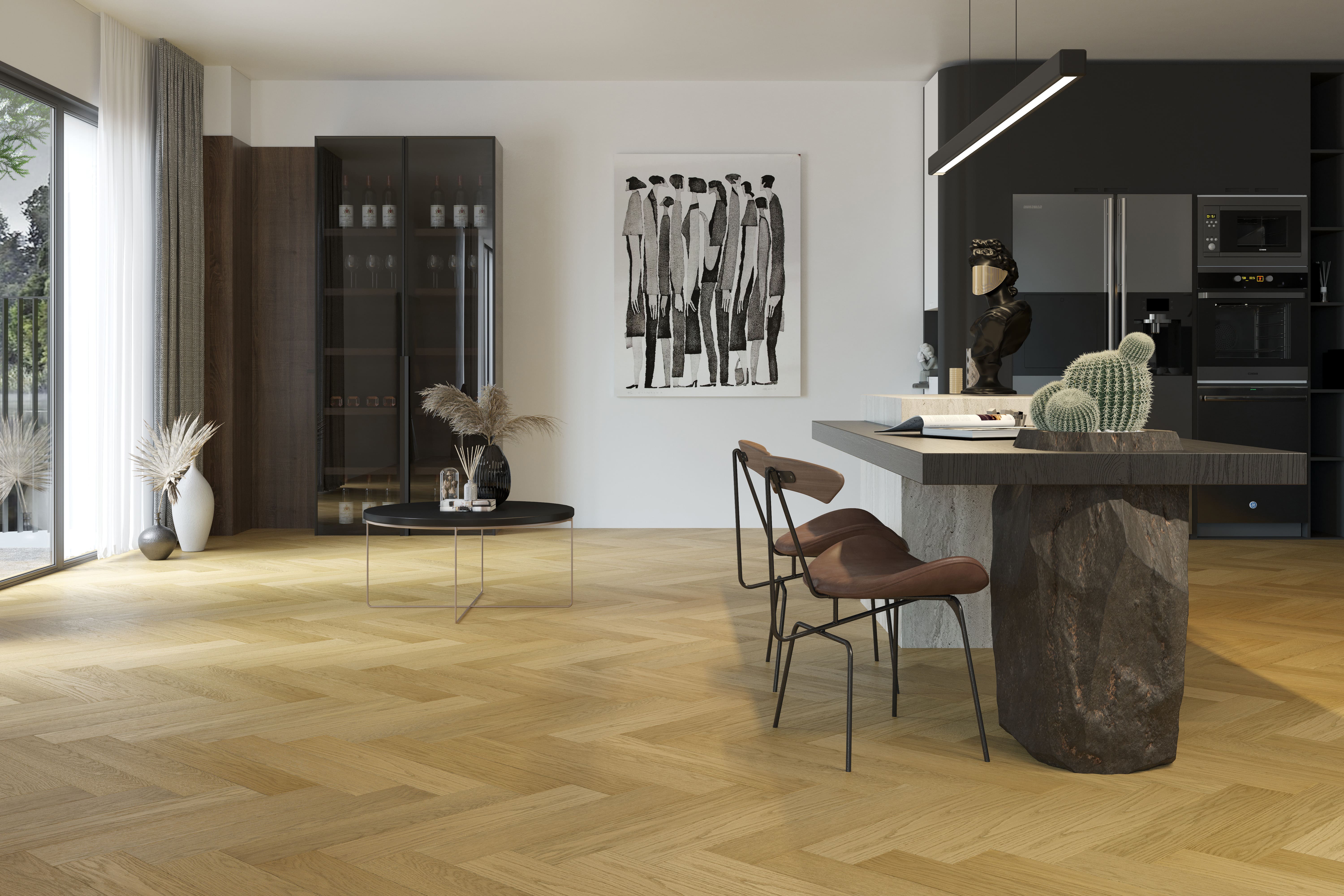 Композитная паркетная доска Quartz Parquet Елка Дуб медовый раф 33-463 венгерская елка 635×127×5 фото в интерьере Композитная паркетная доска Quartz Parquet Елка Дуб медовый раф 33-463 венгерская елка 635×127×5 фото в интерьере