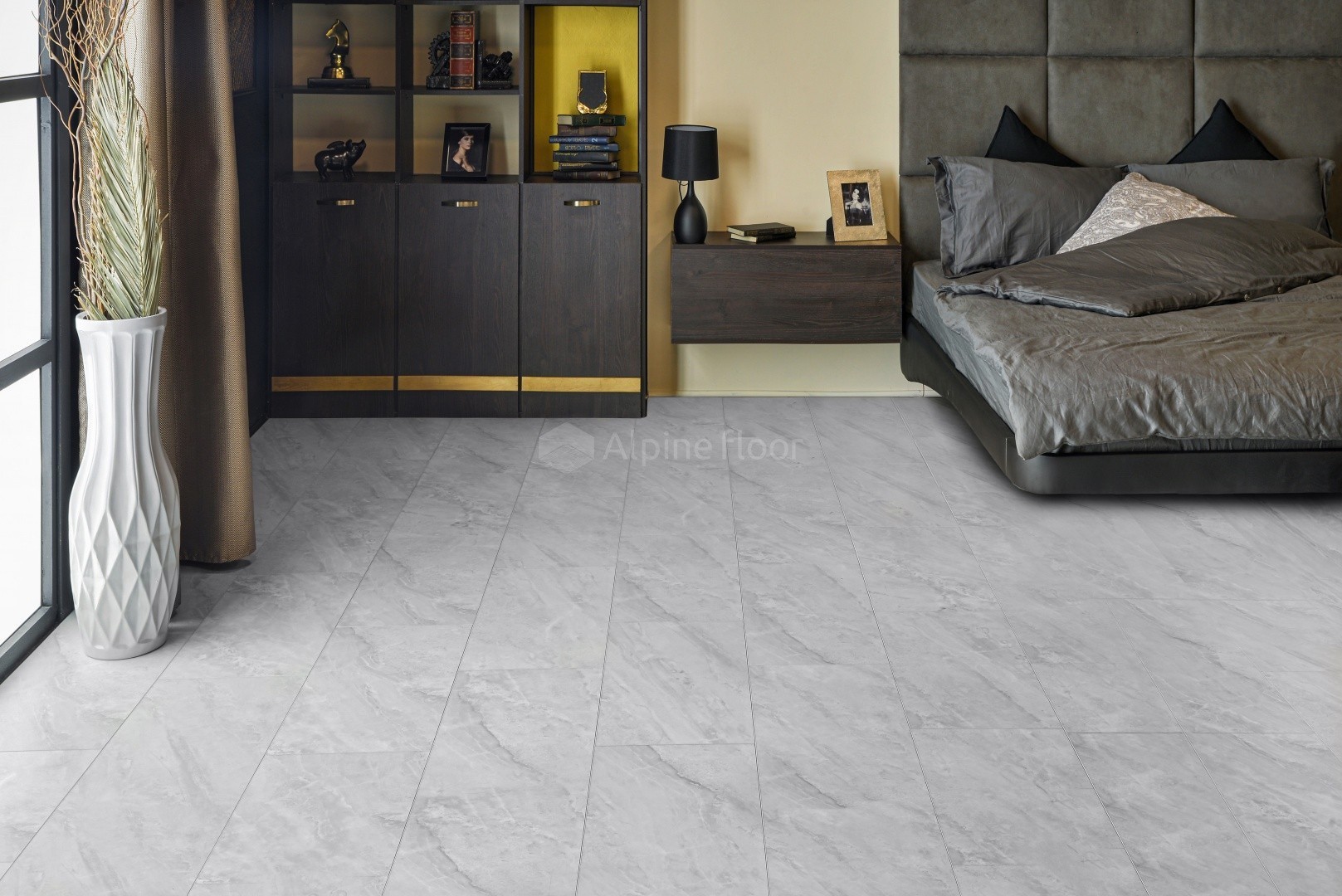 Кварцвиниловая плитка Alpine Floor клеевая Light Stone Вердон ECO 15-4 608×303×2,5 фото в интерьере