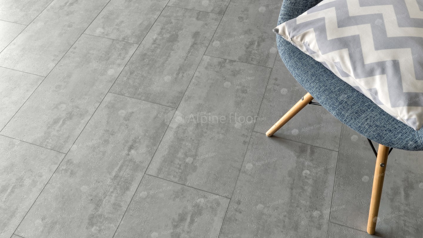 Кварцвиниловая плитка Alpine Floor клеевая Light Stone Самерсет ECO 15-6 608×303×2,5 фото в интерьере