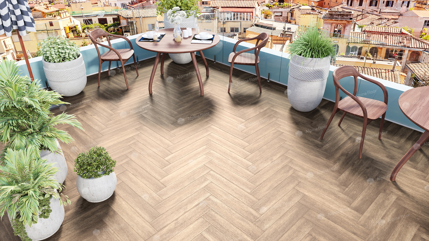 Кварцвиниловая плитка Alpine Floor клеевая Parquet LVT Макадамия ECO 16-10 венгерская елка 590×118×2,5 фото в интерьере Кварцвиниловая плитка Alpine Floor клеевая Parquet LVT Макадамия ECO 16-10 венгерская елка 590×118×2,5 фото в интерьере