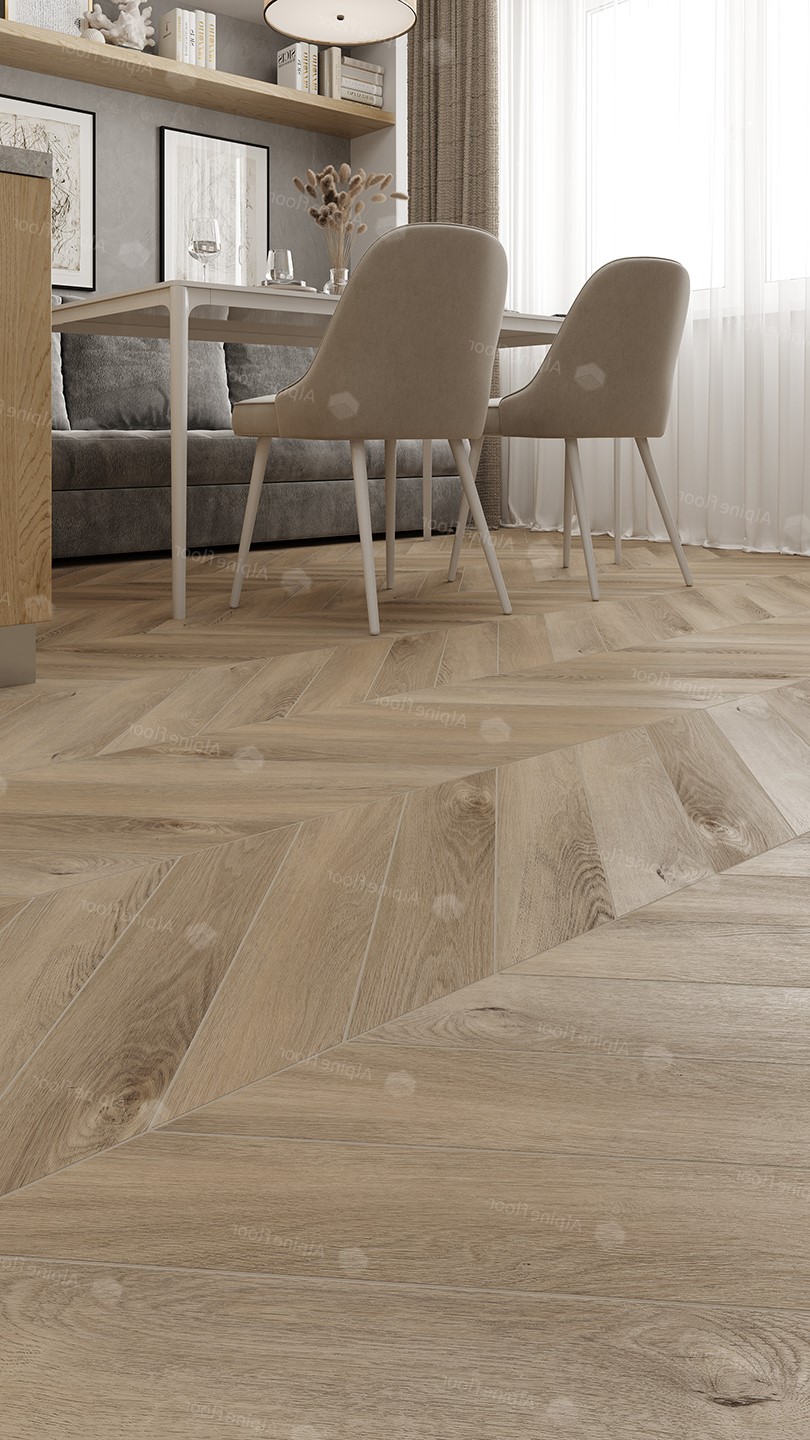 Кварцвиниловый SPC ламинат Alpine Floor Chevron Alpine Дуб Синистра ECO 18-6 французская елка 600×127×5 фото в интерьере Кварцвиниловый SPC ламинат Alpine Floor Chevron Alpine Дуб Синистра ECO 18-6 французская елка 600×127×5 фото в интерьере