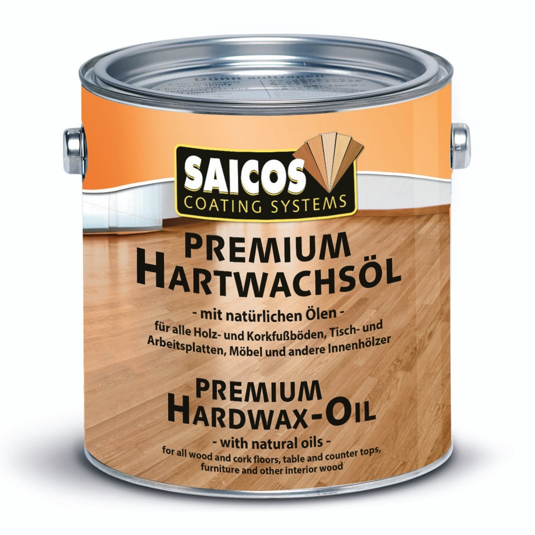 Масло бесцветное с твердым воском для пола Saicos Premium Hartwachsol 3333 Pur матовое 0,125 л