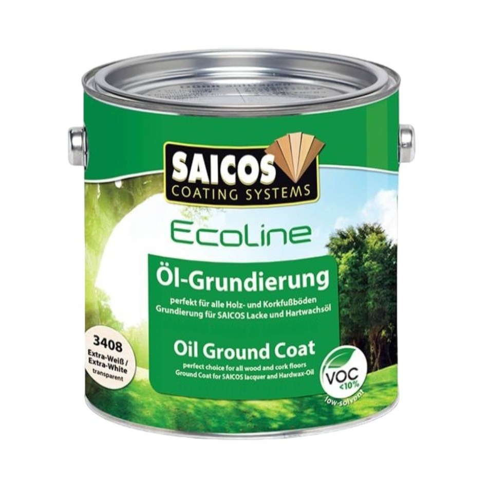 Масло грунтовочное для дерева Saicos Ecoline Ol-Grundierung цвет 3408 Экстрабелый 2,5 л